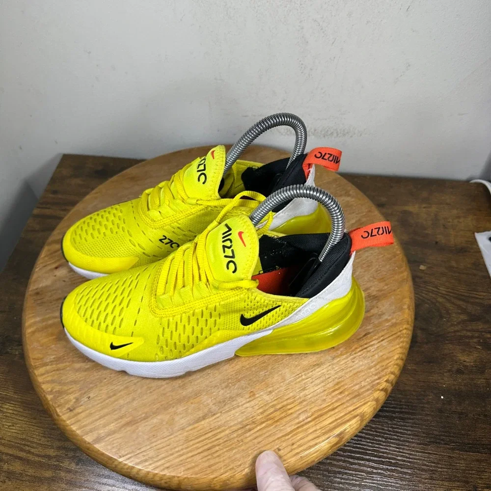 Nike Air Max 270 Womens 5.5 Yellow White Black Sneakers DQ4694-700